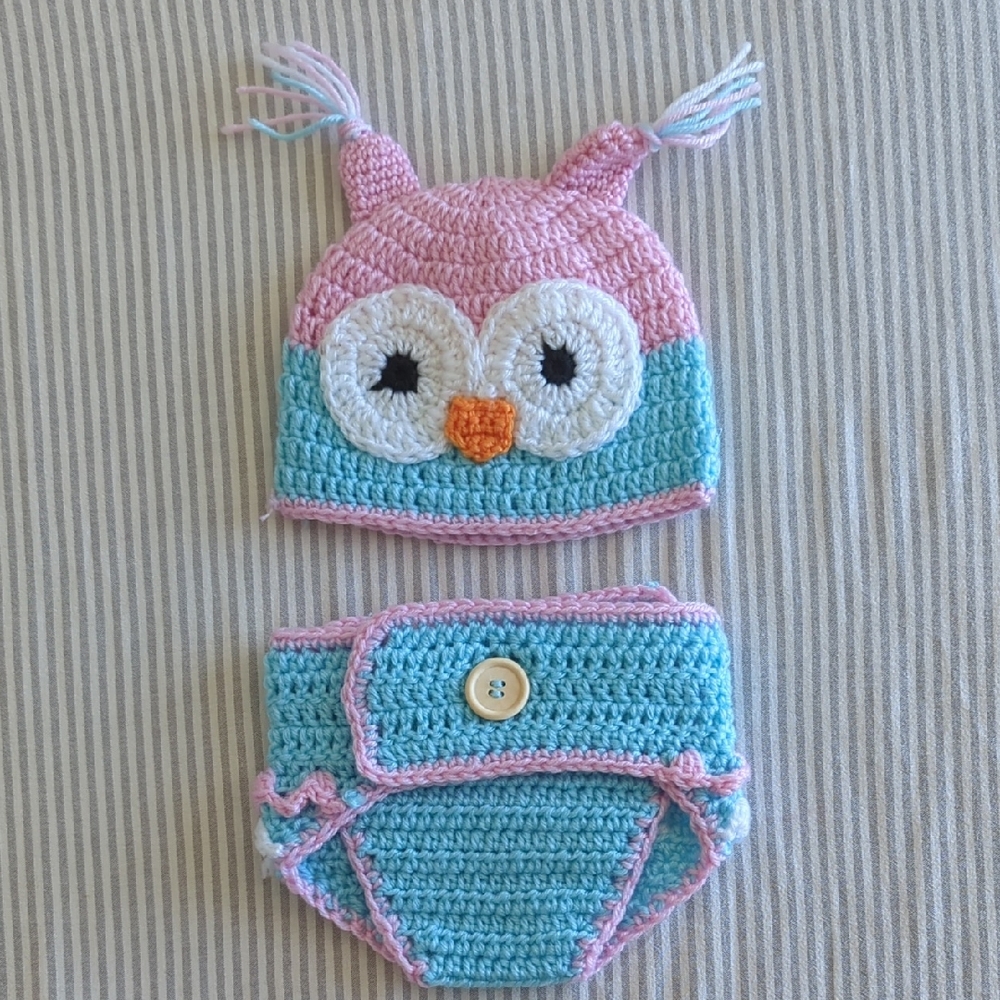 Owl Hat And Diaper Cover